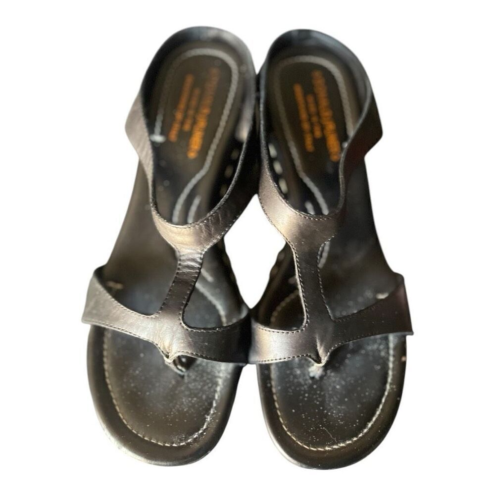 Donald J. Pliner Italy Shula Toe Loop Wedge Sandals Size 8 Quiet Luxury Capsule‎